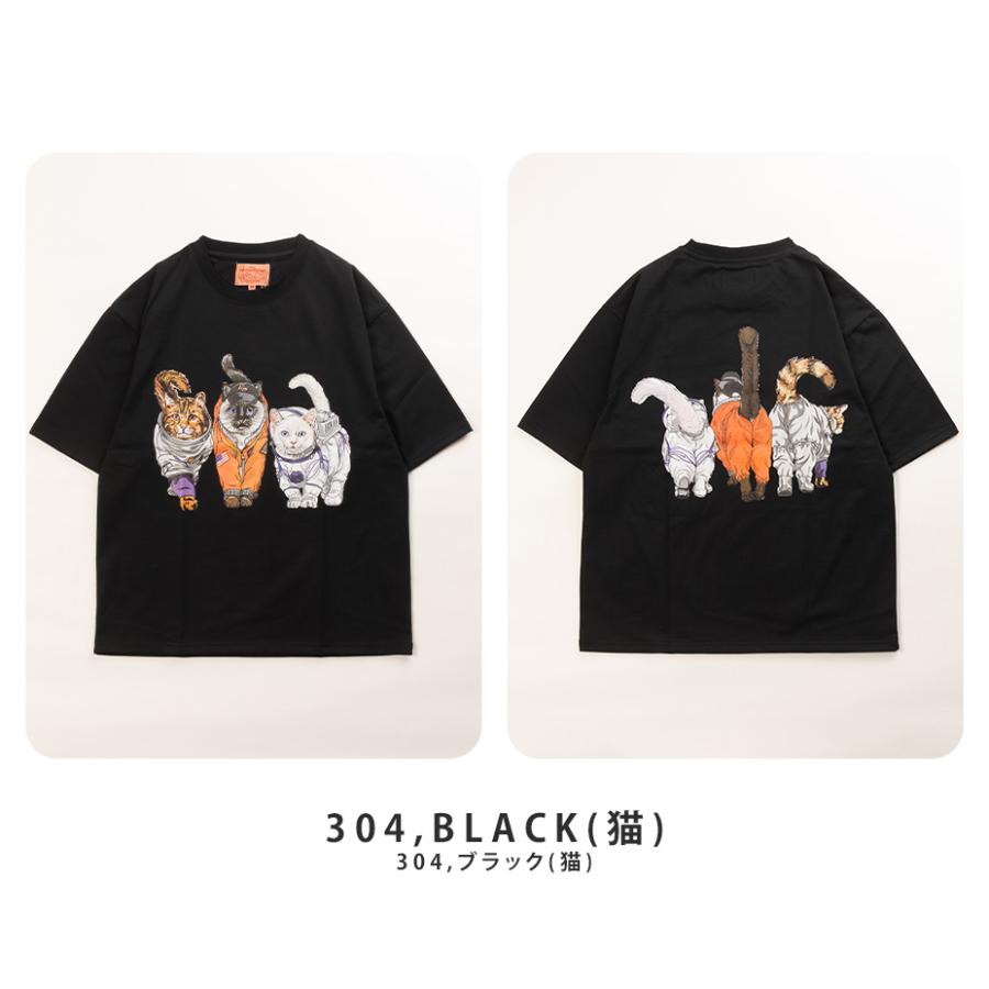 CORISCO コリスコ 猫 tシャツ メンズ レディース 半袖 ねこ 猫柄 犬 犬柄 動物 アニマル バックプリント アメカジ おしゃれ ゆったり かわいい 黒 トップス | CORISCO | 06