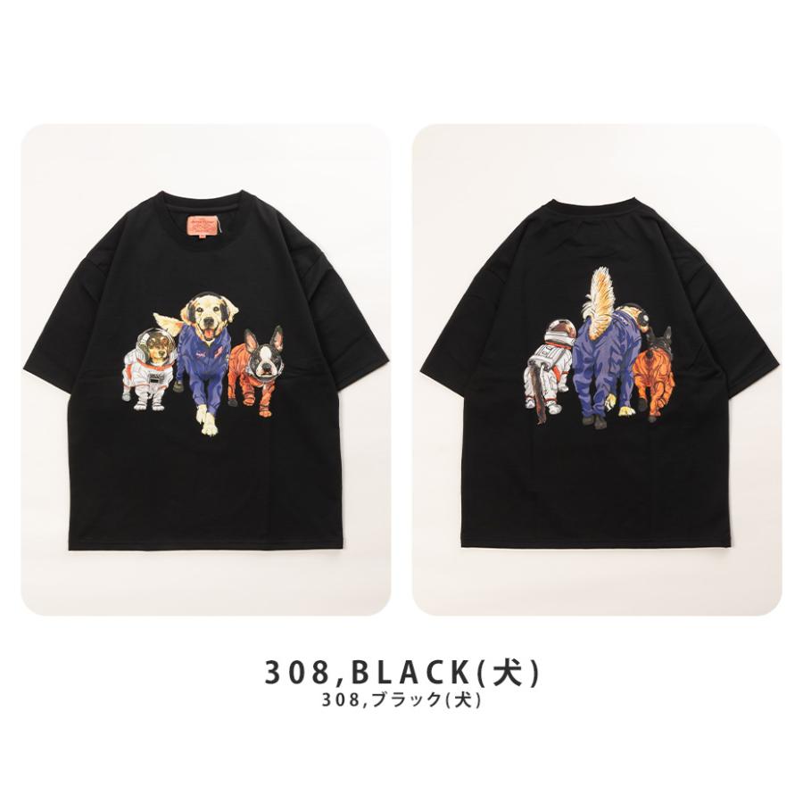 CORISCO コリスコ 猫 tシャツ メンズ レディース 半袖 ねこ 猫柄 犬 犬柄 動物 アニマル バックプリント アメカジ おしゃれ ゆったり かわいい 黒 トップス | CORISCO | 09
