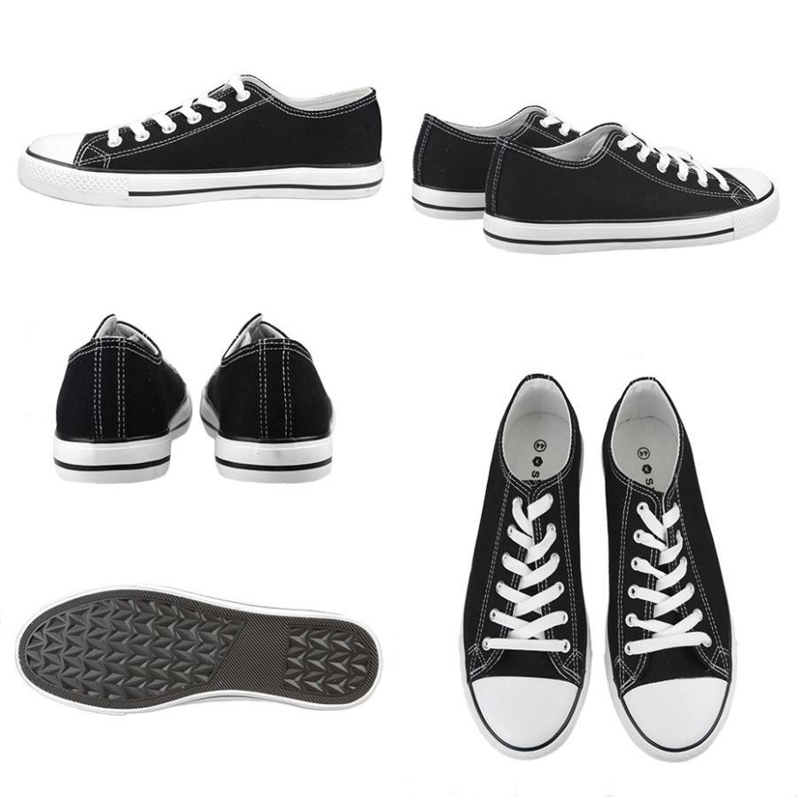 スニーカー メンズ レディース 黒 白 50代 40代 安い 24cm おしゃれ キャンバススニーカー カジュアルシューズ ユニセックス シンプル ローカット ブラック | SVEC | 09