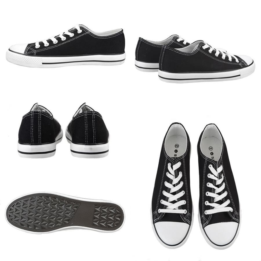 スニーカー メンズ レディース 黒 白 50代 40代 安い 24cm おしゃれ キャンバススニーカー カジュアルシューズ ユニセックス シンプル ローカット ブラック | SVEC | 09