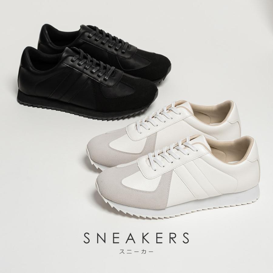 SVEC（シュベック） ジャーマントレーナー スニーカー メンズ 黒 白