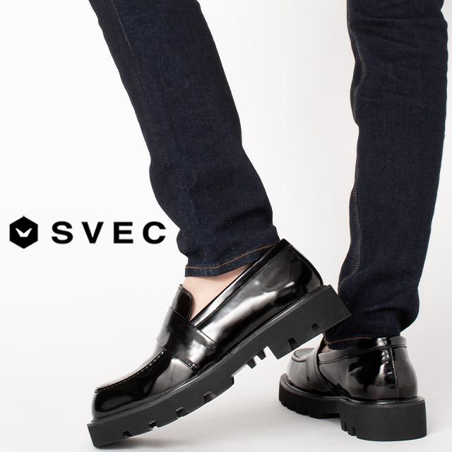 厚底ブラックローファー 厚底ローファー [ SPT008-2 ] SVEC / シュベック | メンズ SVEC
