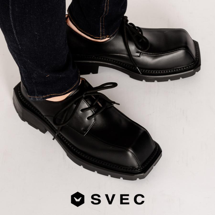 SVEC カジュアルシューズ メンズ スクエアトゥ 厚底 レース SVEC カジュアルシューズ メンズ スクエアトゥ 厚底 レース
