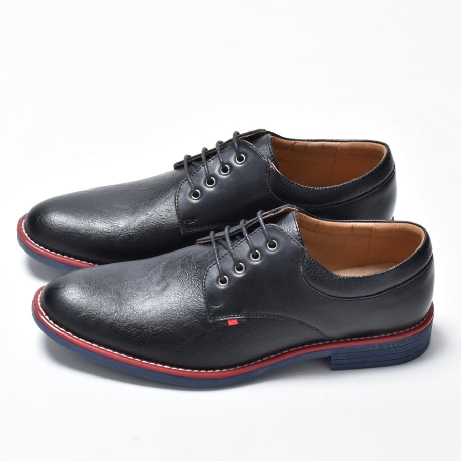 クリスマスセール レザー カジュアルシューズ 黒/赤 SVEC（シュベック） カジュアルシューズ メンズ コンフォートシューズ