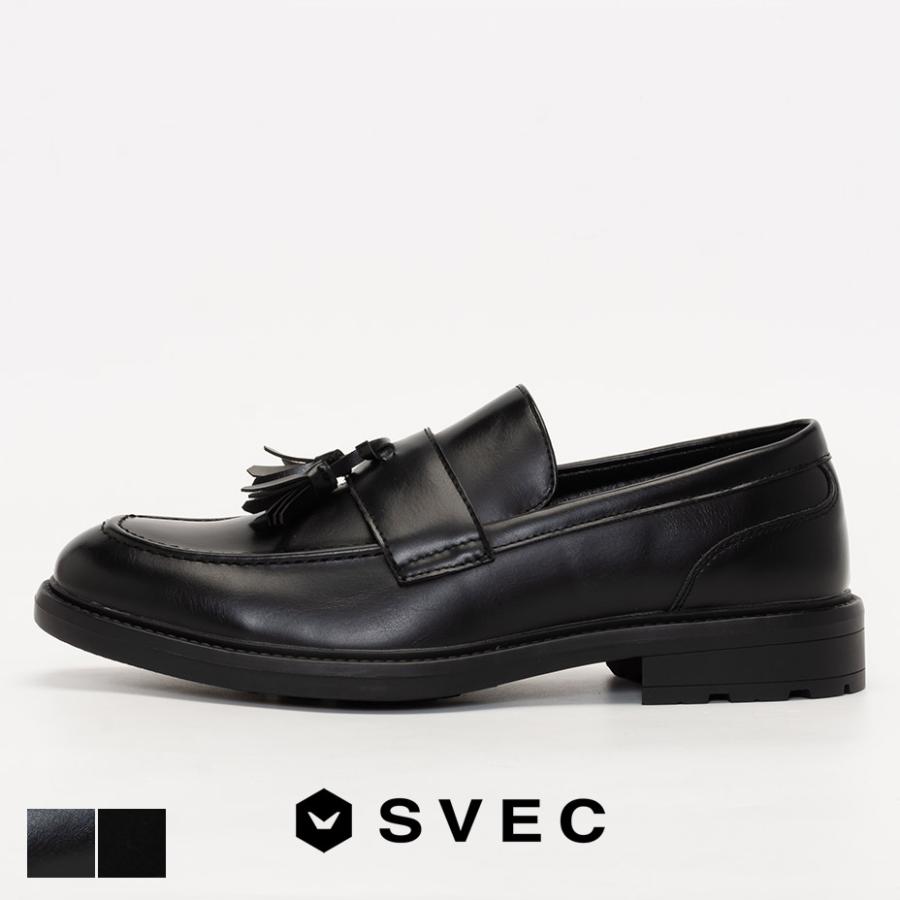 タッセルローファー メンズ ローファー 黒 SVEC シュベック タッセル