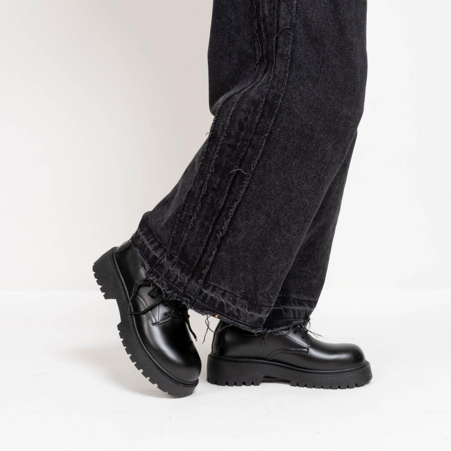 カジュアルシューズ メンズ レディース 革 レースアップシューズ 厚底 革靴 ドレスシューズ 紳士靴 シンプル おしゃれ 履きやすい 歩きやすい 男女兼用 黒 | SVEC | 11