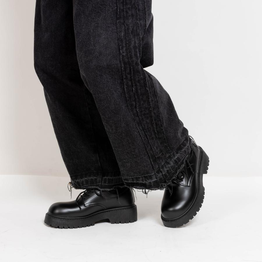 カジュアルシューズ メンズ レディース 革 レースアップシューズ 厚底 革靴 ドレスシューズ 紳士靴 シンプル おしゃれ 履きやすい 歩きやすい 男女兼用 黒 | SVEC | 13