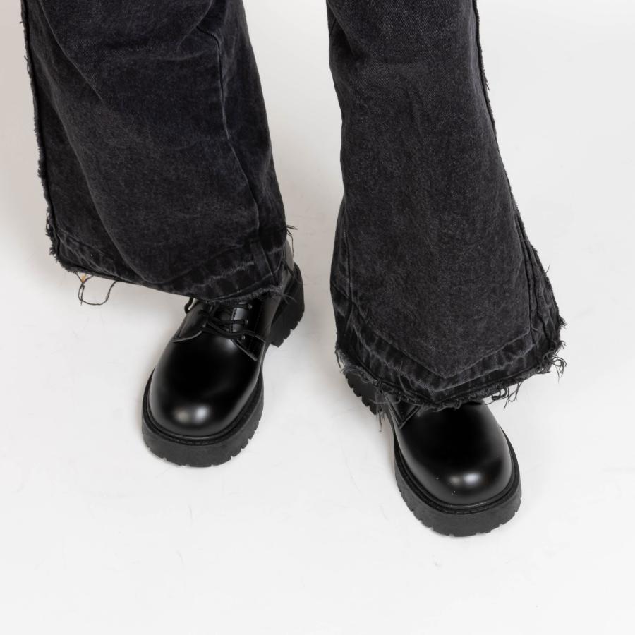 カジュアルシューズ メンズ レディース 革 レースアップシューズ 厚底 革靴 ドレスシューズ 紳士靴 シンプル おしゃれ 履きやすい 歩きやすい 男女兼用 黒 | SVEC | 15