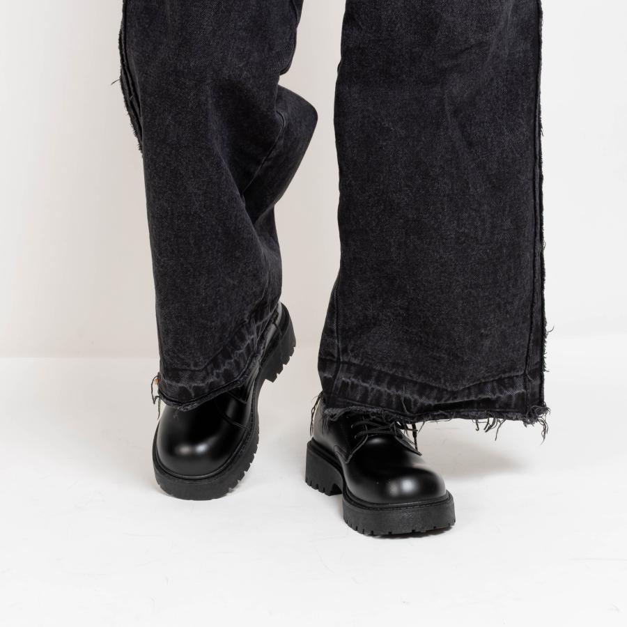 カジュアルシューズ メンズ レディース 革 レースアップシューズ 厚底 革靴 ドレスシューズ 紳士靴 シンプル おしゃれ 履きやすい 歩きやすい 男女兼用 黒 | SVEC | 10