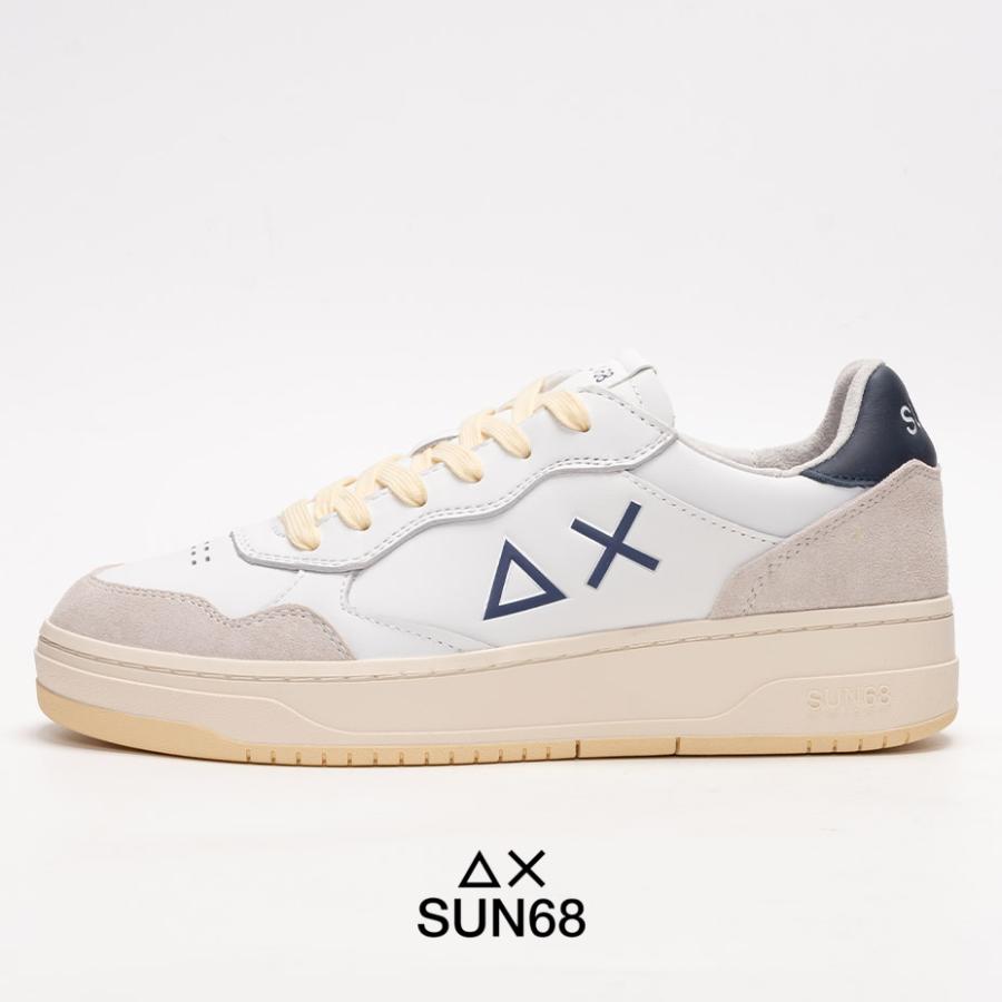 SUN68 スニーカー メンズ 白 厚底 シューズ 靴 ウォーキングシューズ