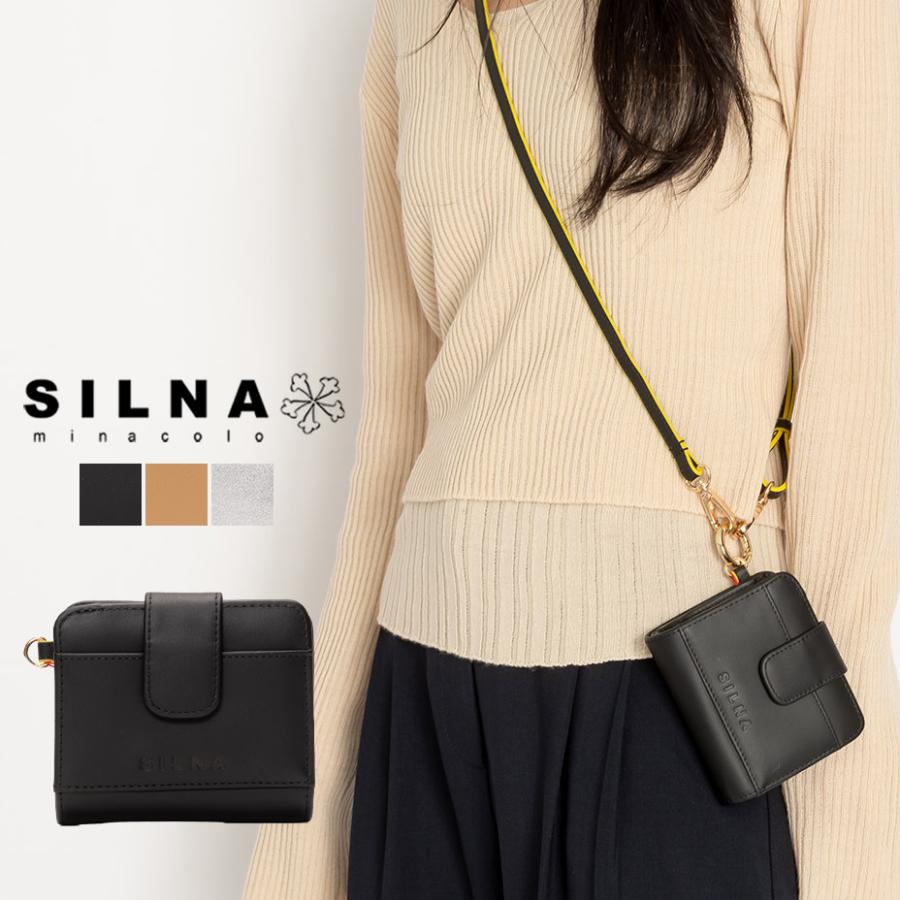 SILNA minacolo 財布 レディース 二つ折り 本革 コンパクト 牛革 SILNA minacolo 財布 レディース 二つ折り 本革 コンパクト 牛革