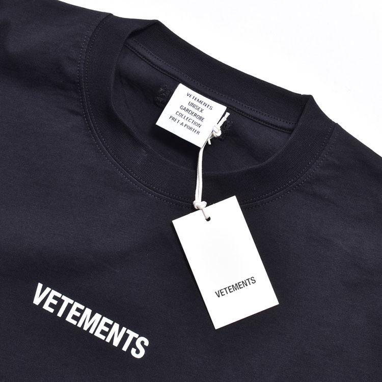 ヴェトモン VETEMENTS tシャツ メンズ レディース ブランド 無地 ロゴ おしゃれ オーバーサイズ ビックシルエット 半袖 おしゃれ 黒  ブラック