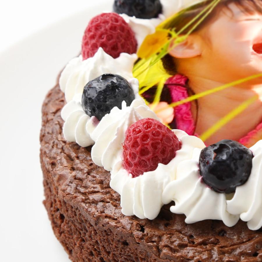 送料無料 オーダーメイド 7号サイズ 写真 ガトーショコラ オリジナル文章 結婚 還暦 直径21cm 丸型 バースデー 誕生日 ケーキ 名入れ 出産 ホール