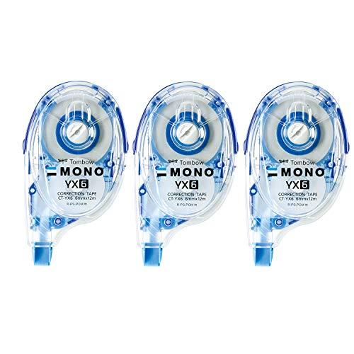 トンボ(Tombow) 鉛筆 修正テープ MONO モノYX 6mm 3個 KCC-346 : 早緑