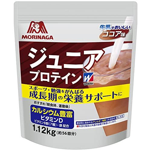 限定】ジュニアプロテイン ココア味 1.12kg (約56回分) ウイダー 森永 