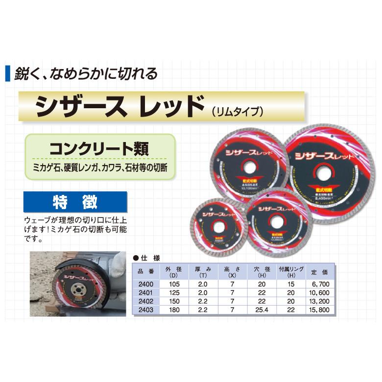 呉英製作所 呉英 シザースレッド リムタイプ 105Φ 径105 サンダー替え 