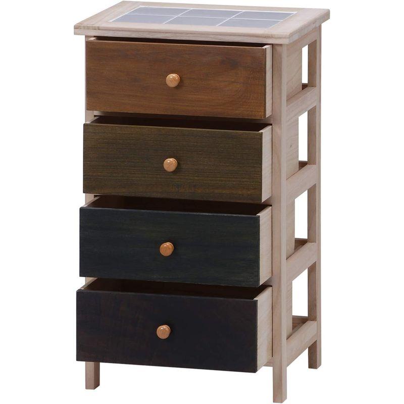 メーカー再生品 新品 本土送料無料 桐製 マルチカラフル4段ボックス