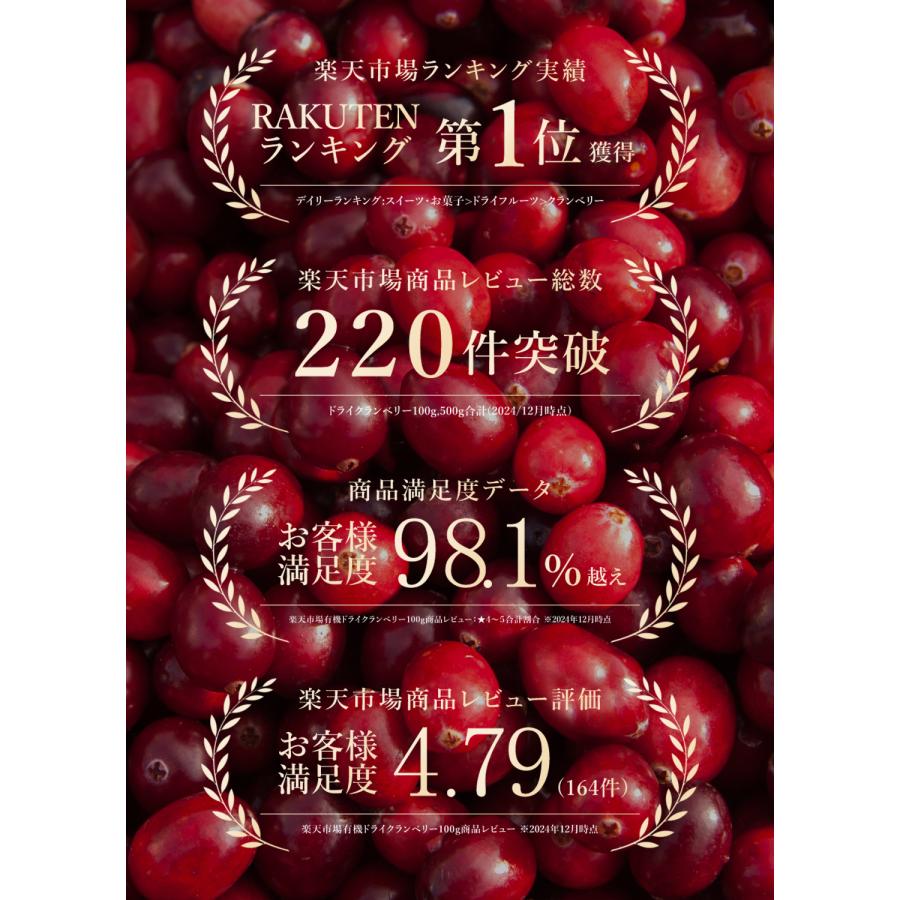 オーガニック クランベリー ドライフルーツ 100g ドライ オーガニック クランベリー ドライフルーツ 100g ドライ