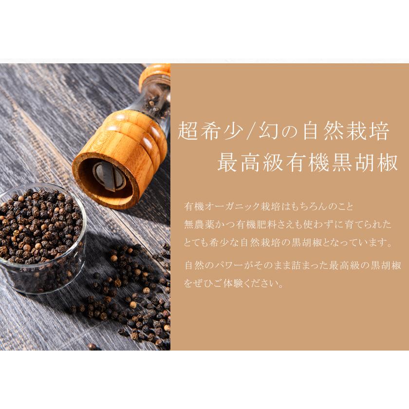 オーガニック ブラックペッパー ホール 100g 黒胡椒 有機JAS 胡椒 最