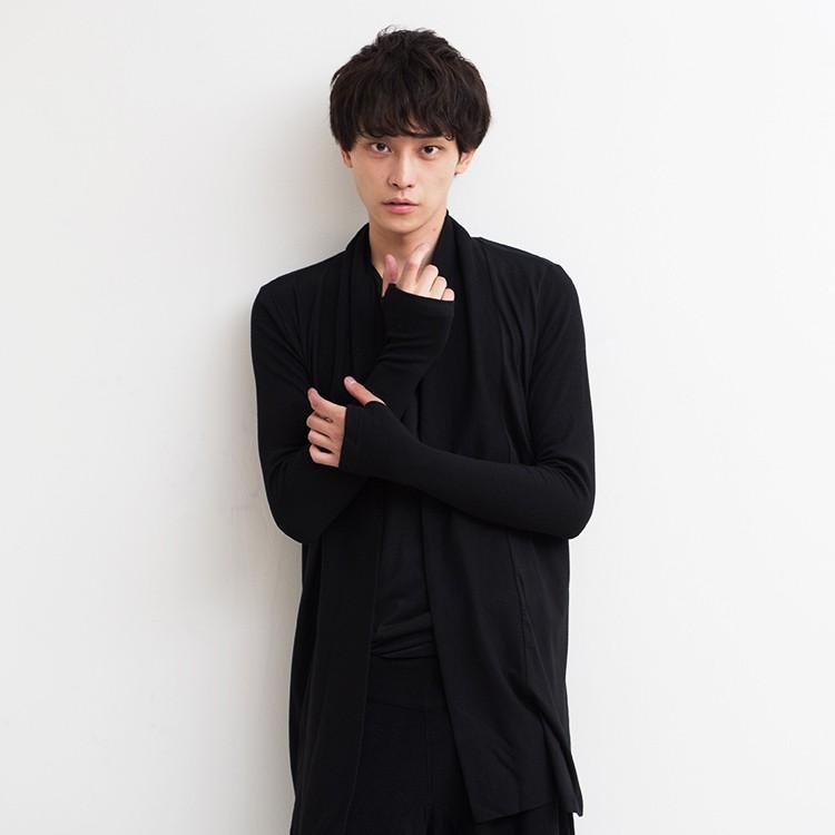 カーディガン メンズ ロングカーディガン トップス ニット ロング丈 黒 長袖 ブラック モード系 Amor 艶黒 Amormen Tops Santasan 通販 Yahoo ショッピング