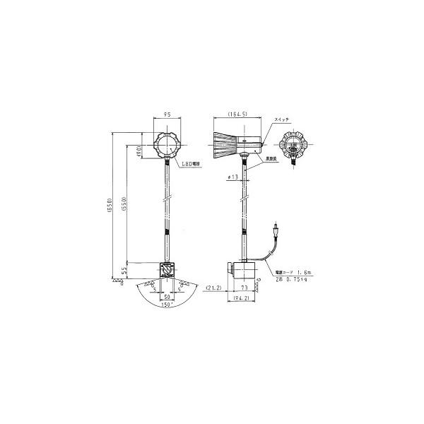 マグネットLED電気スタンド ロングタイプ ME-3KJL カネテック : 溶接用品プロショップ SANTEC - 通販 - Yahoo!ショッピング