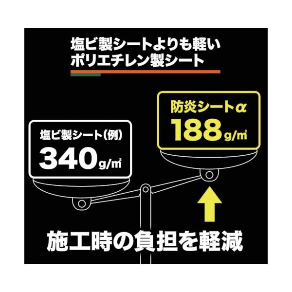 TRUSCO 防炎シートα軽量 幅3.6mX長さ5.4m GBS-3654A-GY [116-1313]_1