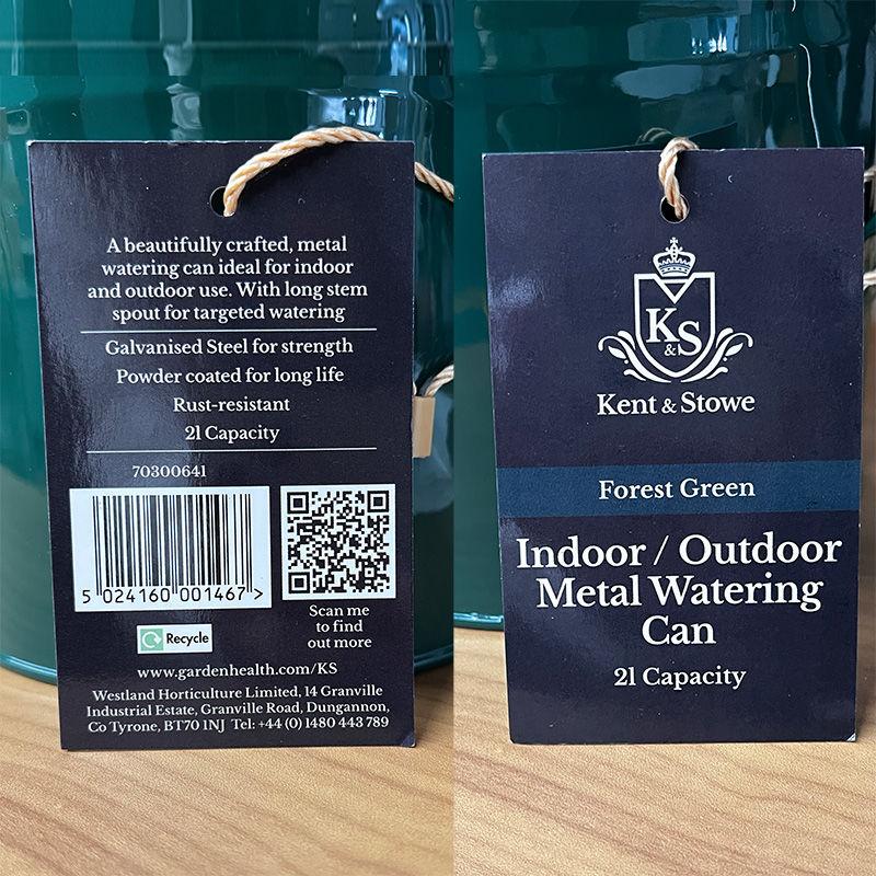 インドア メタル ジョウロ 2L グリーン 水差し K＆S 英国ブランド 花瓶