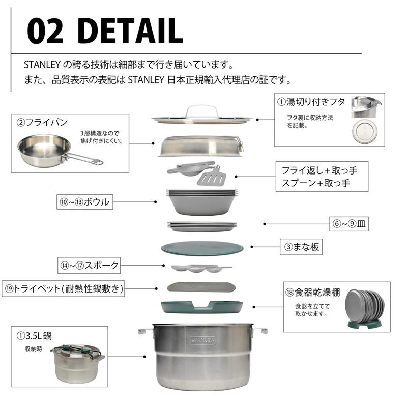 ベースキャンプクックセット シルバー スタンレー アウトドア キャンプ 食器 セット 02479-041 STANLEY(スタンレー)｜santecdirect｜03