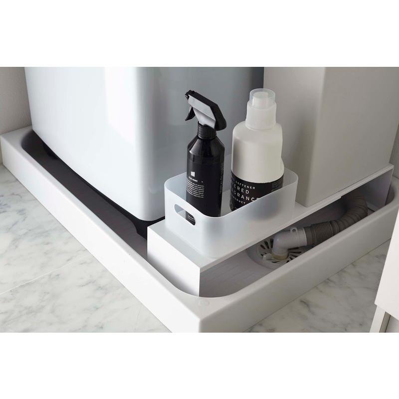 排水溝カバー 防水パンカバー 洗濯機 排水口 カバー 排水ホースカバー 山崎実業 伸縮洗濯機排水口上ラック タワー ホワイト 白 tower 洗濯機横 04338-5R2