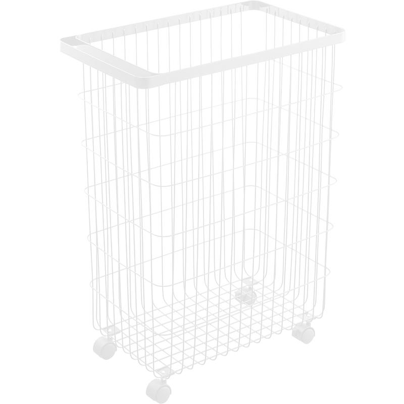 山崎実業 ランドリーバスケット キャスター付き タワー ホワイト 白 ランドリーラック ランドリーワゴン 収納 カゴ tower 4776 04776-5R2