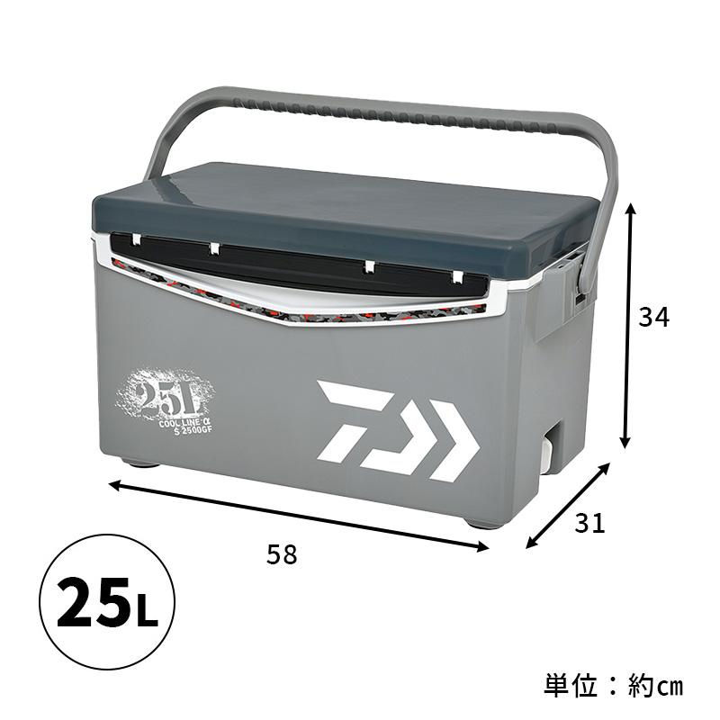 DAIWA（ダイワ） クーラーボックス クールラインアルファ S2500GF グレー クーラーボックス 25L 2324342 軽量 スチロール  竿立て ふんばるマン装備 滑りにくい 簡単水栓 : サンテクダイレクト ヤフー店 - 通販 - Yahoo!ショッピング ダイワ(DAIWA) クールラインα S2500 GF モスグリーン 25L
