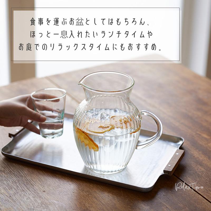 ノスタルジックな木の持ち手のアルミトレー (S) アルミトレー 天然木