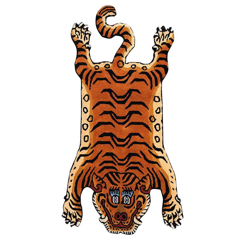 あお☆ラグ　チベタンタイガー（Ｓ）縦100センチ✖️横60センチ TIBETAN TIGER RUG(チベタンタイガーラグ) Sサイズ 60×100cm | 家具