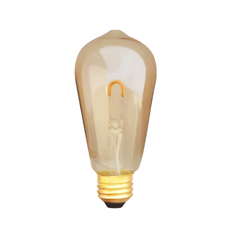 エジソンバルブLED ロング シングル E26 ゴールド 調光器対応 60lm 電球 ライト ランプ 照明 Edison Bulb LED LONG single GOLD 4571557721749 ウエストビレッジ｜santecdirect｜05