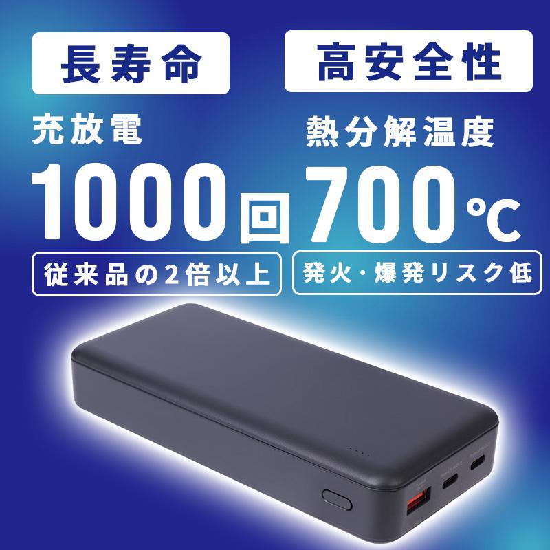 THANKO モバイルバッテリー リン酸鉄 20000mAh ブラック 冷蔵服2026