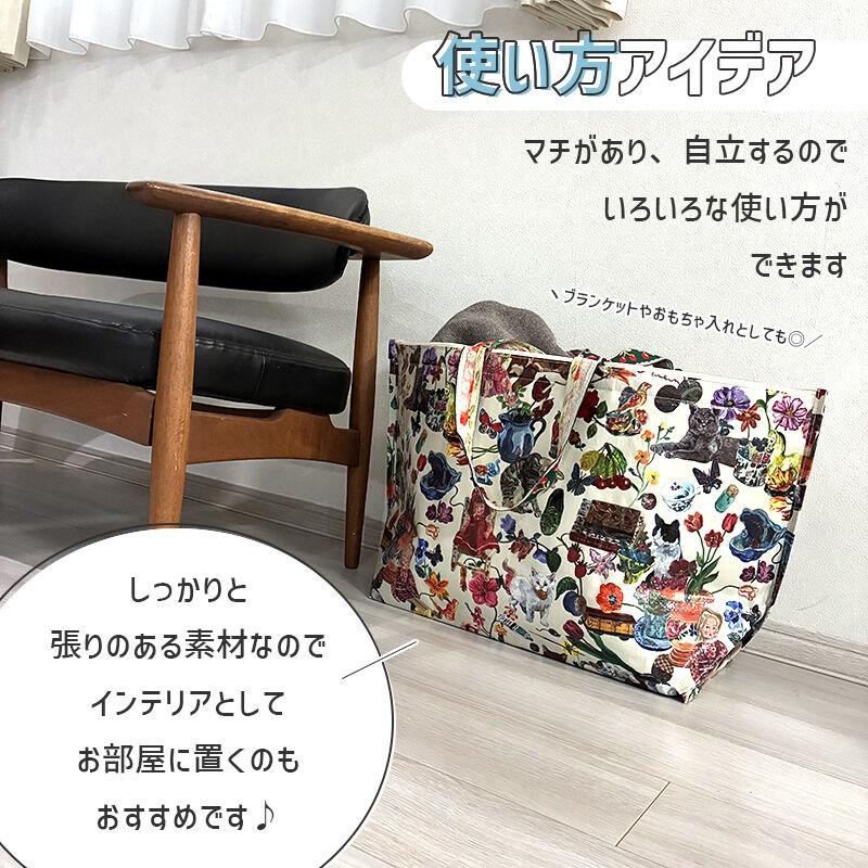 保冷バッグ L キャッツ 猫 CATS ホワイト 白地 クーラーバッグ 内