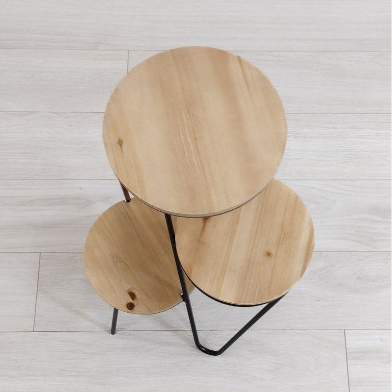 フラワースタンド トリプルフロア アイアン ウッド 木製 プランター