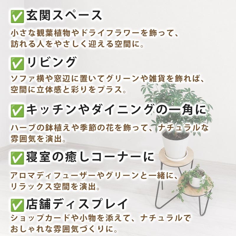 フラワースタンド ダブルフロア アイアン ウッド 木製 プランター