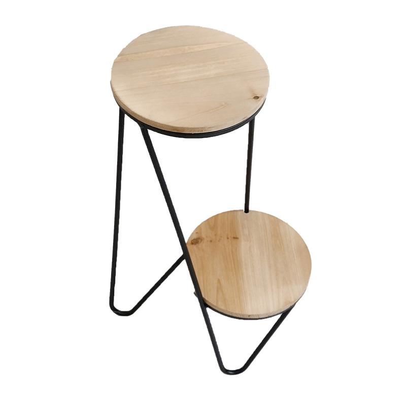 フラワースタンド ダブルフロア アイアン ウッド 木製 プランター