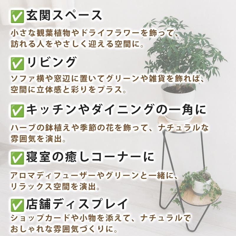 フラワースタンド ダブルフロア HIGH アイアン ウッド 木製 プランター