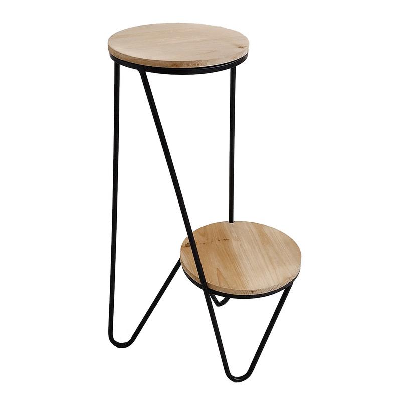 フラワースタンド ダブルフロア HIGH アイアン ウッド 木製 プランター