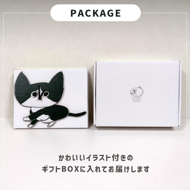 掛け時計 みやぎちか 時計 ダイカット クロック ハチワレ 猫 CAT 掛け時計 みやぎちか 時計 ダイカット クロック ハチワレ 猫 CAT