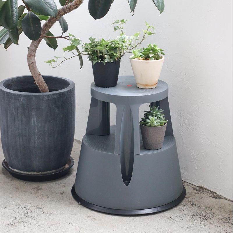 トゥインコ ステップ＆スツール 踏み台 スツール バサルトグレー 濃