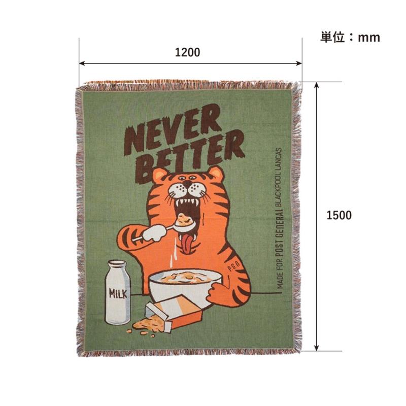 POST GENERAL メッセージ スローケット ネバー ベター トラ柄 TIGER 虎