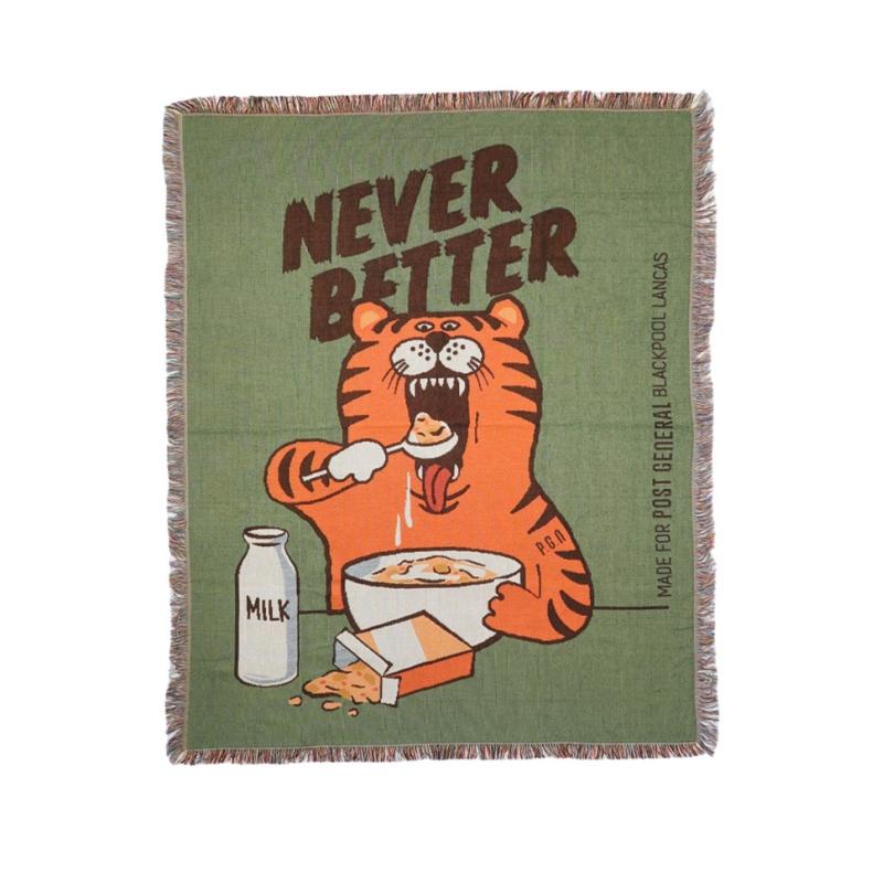 POST GENERAL メッセージ スローケット ネバー ベター トラ柄 TIGER 虎