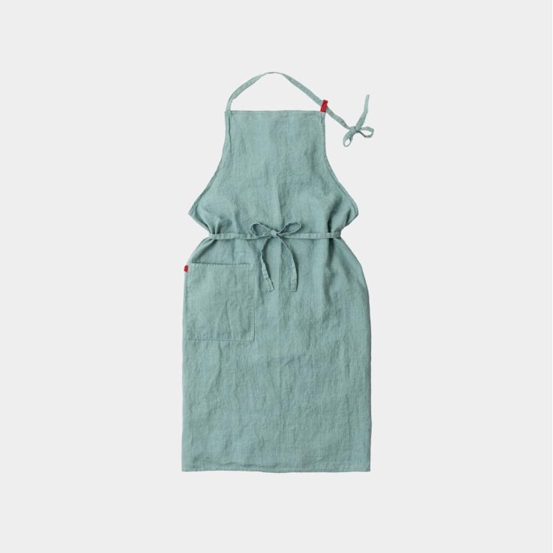 Manon マノン エプロン アクアブルー 水色 リネン 麻 100% ナチュラル ファッション 輸入 おしゃれ メンズ レディース A181 リーノエリーナ | Lino e Lina | 09