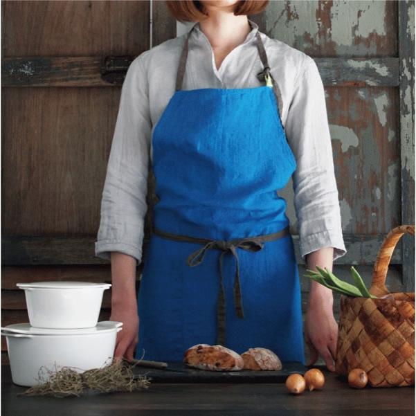 Lino e Lina（リーノエリーナ） Manon マノン エプロン ミノルカブルー