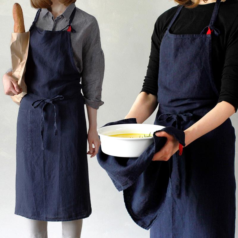 Lino e Lina（リーノエリーナ） Manon マノン エプロン ノクターン 紺