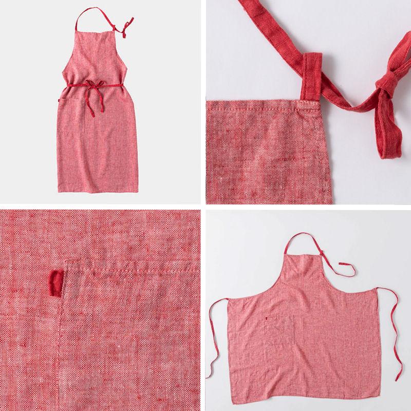 Manon マノン エプロン カメリア 赤系 リネン 麻 無地 おしゃれ メンズ レディース 北欧 輸入 シンプル かわいい A359 リーノエリーナ | Lino e Lina | 10