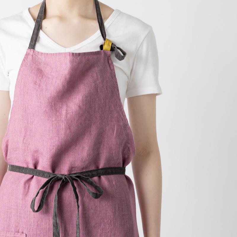 Lino e Lina（リーノエリーナ） Manon マノン エプロン ローズプラリネ